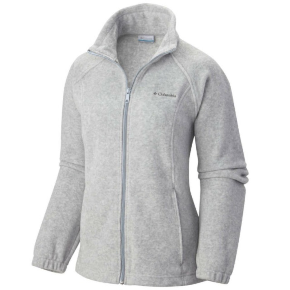 Columbia Womens Full Zip Light Grey Fleece